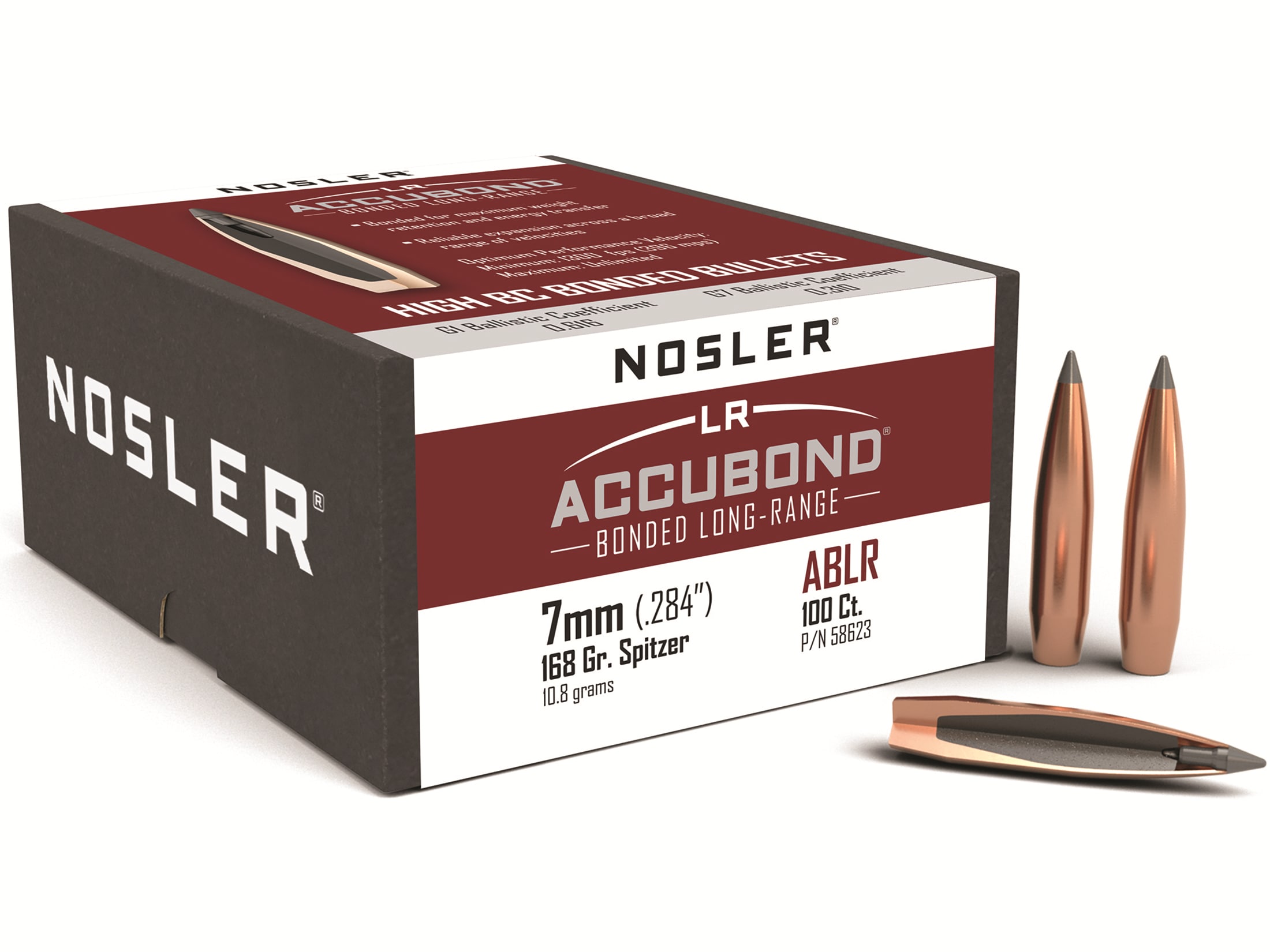Nosler AccuBond Long Range Bullets 284 Cal 7mm (284 Diameter) 168.
