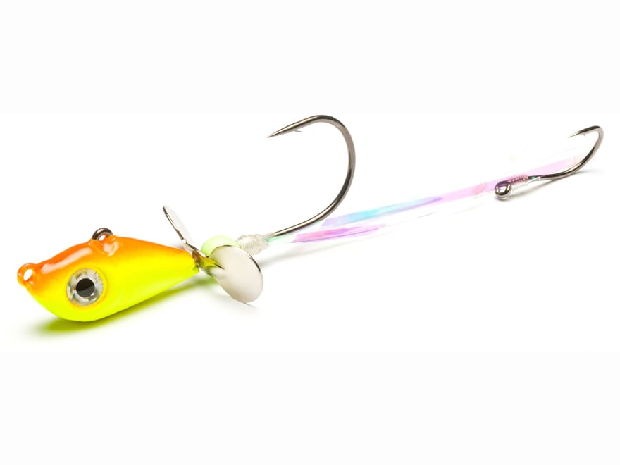 Mustad Walleye Death Spinner 3/4oz Underspin Jighead Firetiger