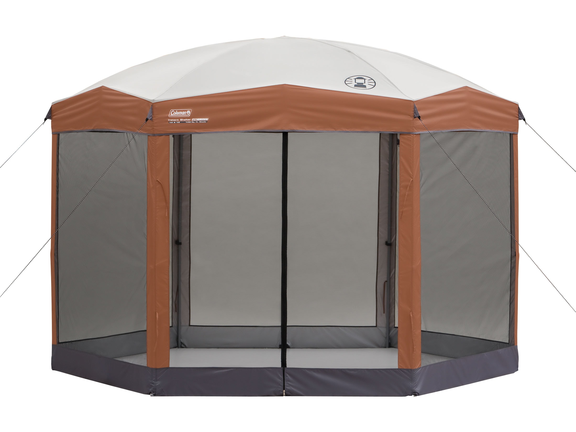Coleman 144 x 120 Hexagon Screened Instant Shelter Orange Tan