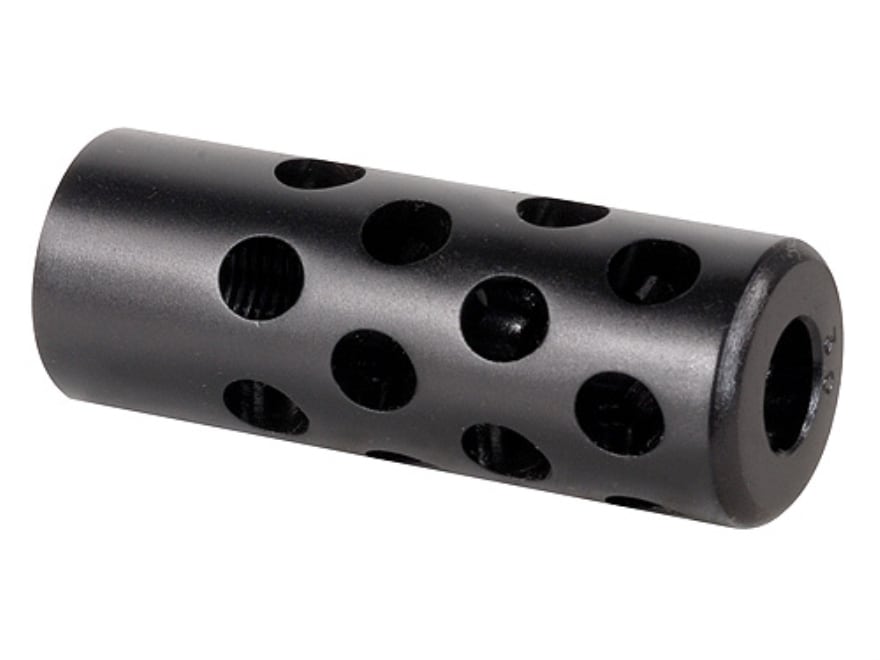 This unique muzzle brake was designed to direct gas and noise away from the...