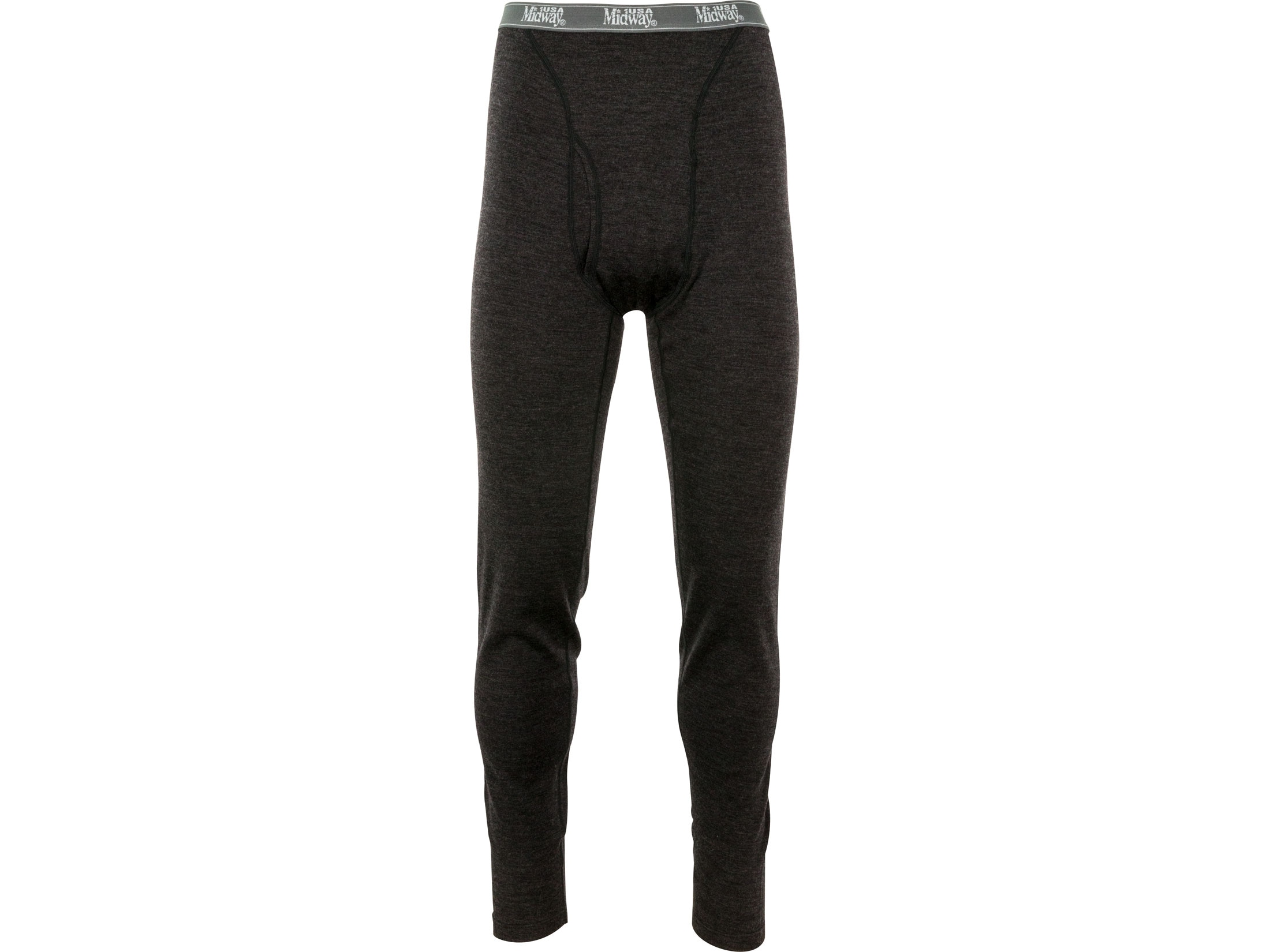 MidwayUSA Men's Lightweight Merino Wool Base Layer Pants Black XL