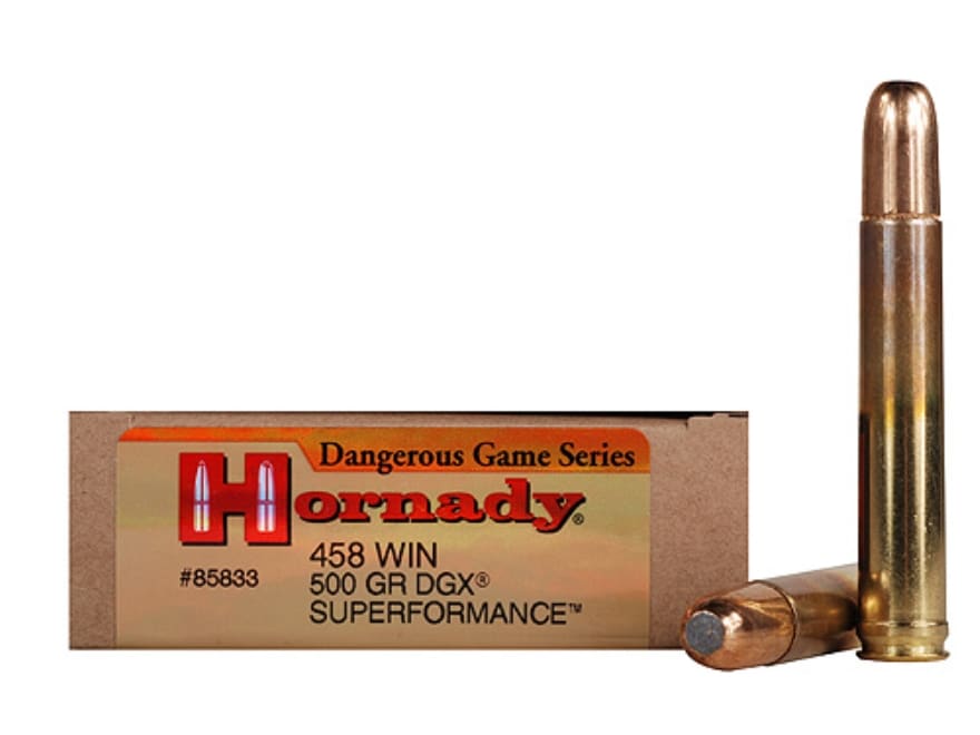 Hornady Dangerous Game Superformance Ammo 458 Winchester Mag 500 Grain.