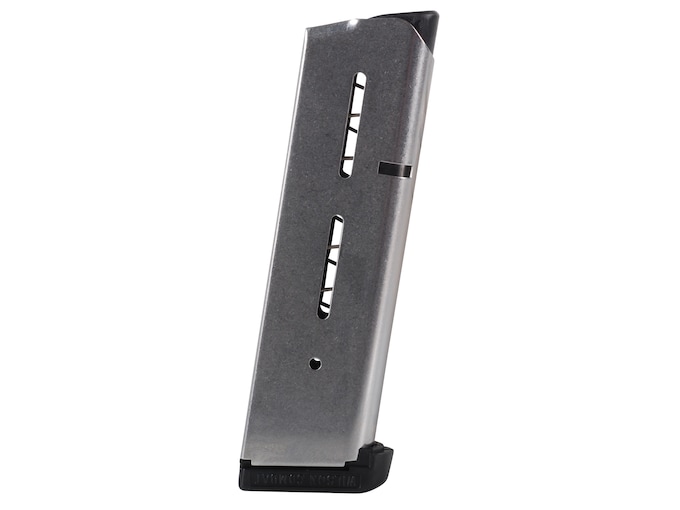 Wilson Combat 47 Series 1911 Government, Commander Magazine with Base Pad 45 ACP 8-Round Stainless Steel