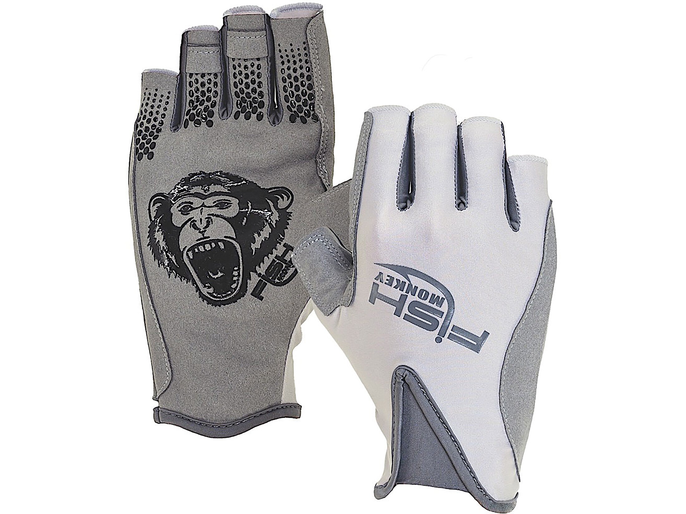 Fish Monkey Men's Pro 365 Guide Fishing Fingerless Gloves Light Gray