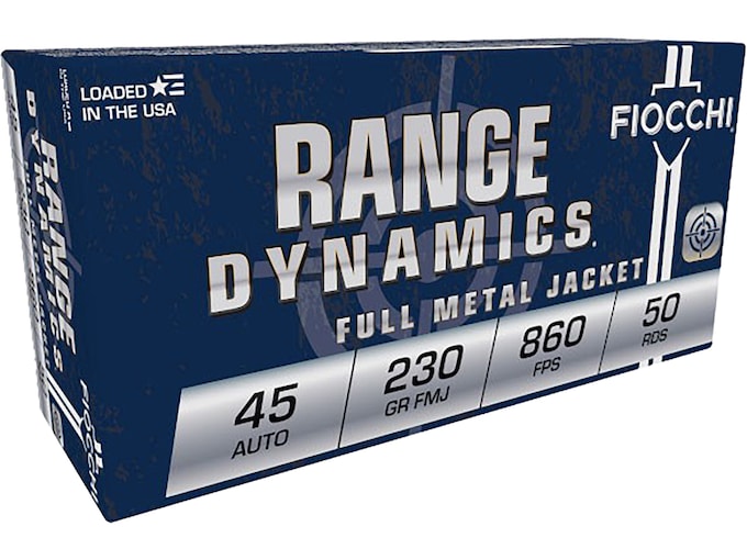Fiocchi Range Dynamics 45 ACP Ammo 230 Grain Full Metal Jacket Case of 1000 (20 Boxes of 50)