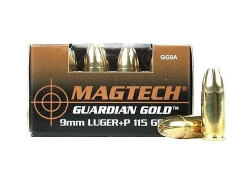 Magtech Guardian Gold Ammunition 9mm Luger +P 115 Grain Jacketed Hollow Point
