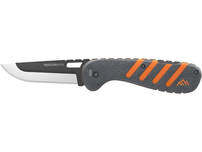 Outdoor Edge Razor HTX Pocket Knife 3.5″ Drop Point 420J2 Gray Blade ABS Polymer Handle Orange