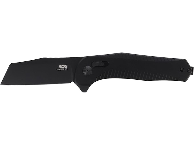 SOG Diverge XR Folding Knife 3″ Sheepsfoot D2 Black Blade Aluminum Handle Black