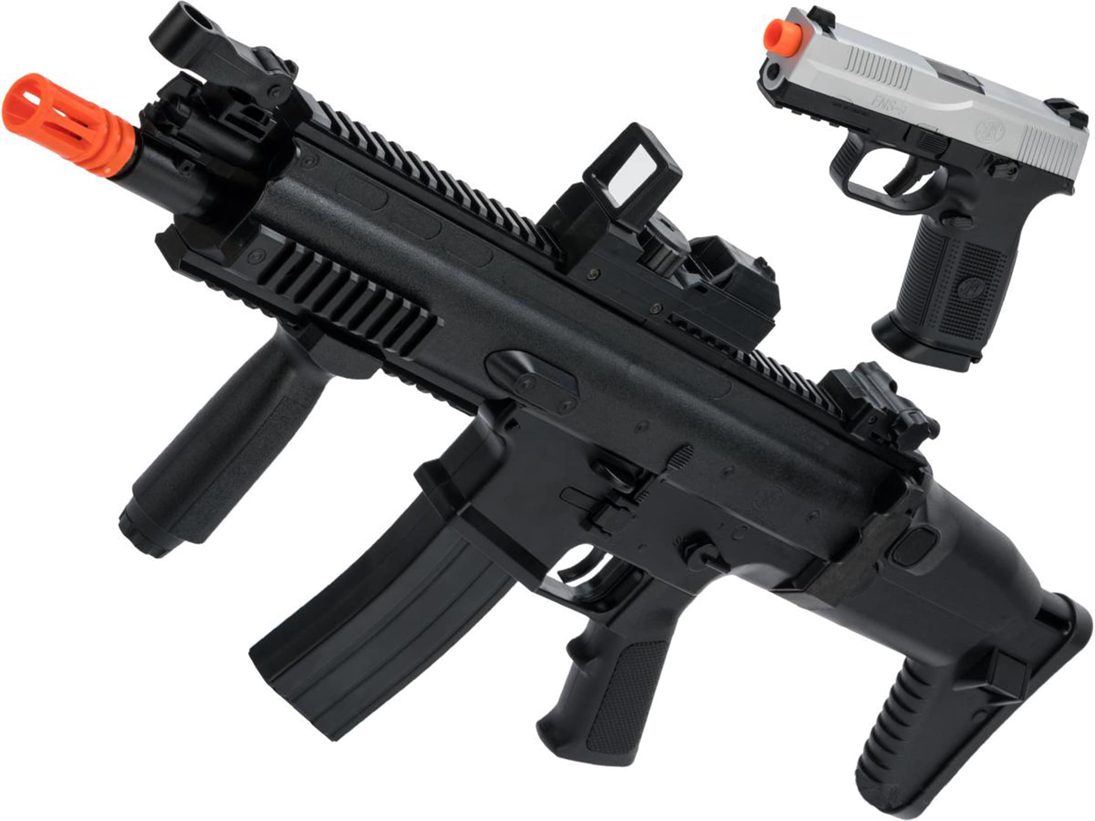 FN SCAR-L AEG Airsoft Rifle & FNS-9 Airsoft Pistol 6mm BB Battery