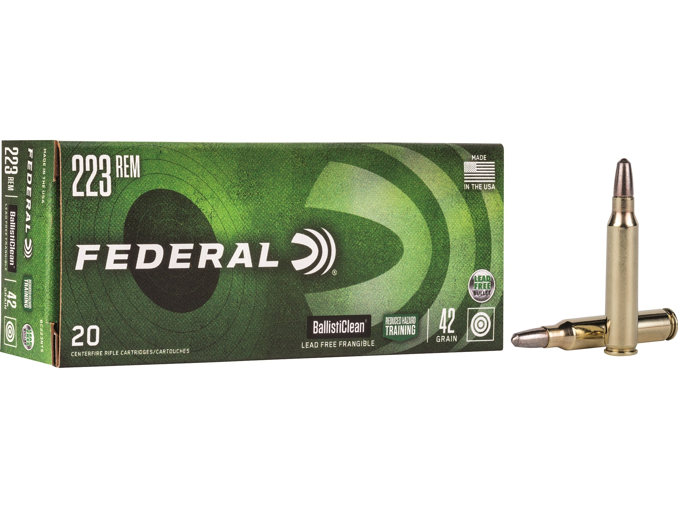 Federal Premium BallistiClean 223 Remington Ammo 42 Grain Frangible