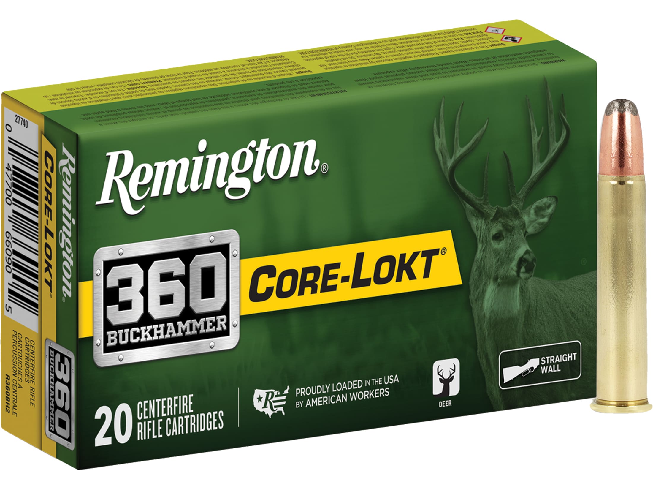 Remington Core-Lokt 360 Buckhammer Ammo 180 Grain Jacketed Soft Point