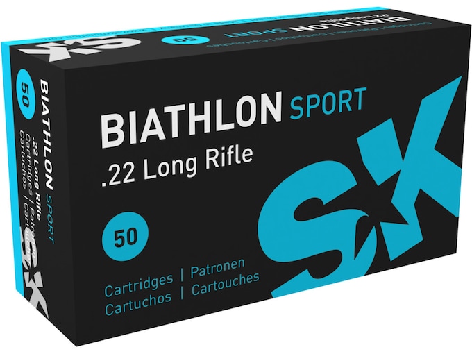 SK Biathlon Sport 22LR Ammo 40 Grain Round Nose Box of 500 (10 Boxes of 50)