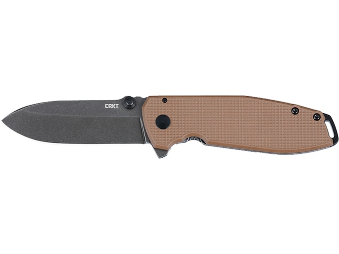 CRKT SQUID XM 2.95″ Folding Drop Point Plain Stonewashed D2 Steel Blade, Brown Textured G10/SS Handle 2495B