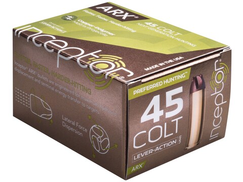 Inceptor Preferred Hunting Ammunition 45 Colt (Long Colt) Lever Action 157 Grain ARX UM...
