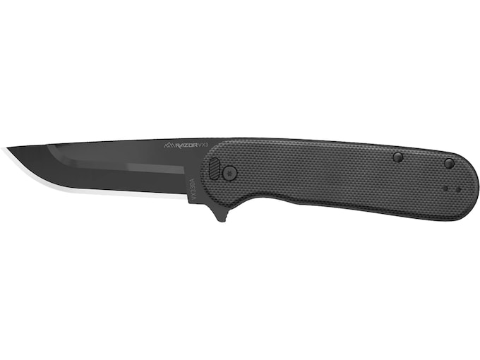 Outdoor Edge RazorVX3 Folding Knife 3″ Drop Point 420-J2 Black Blade G-10 Handle Black