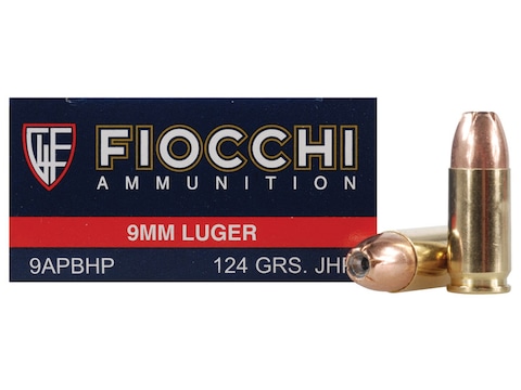 Fiocchi Shooting Dynamics Ammunition 9mm Luger 124 Grain Jacketed Hollow Point Box of 50