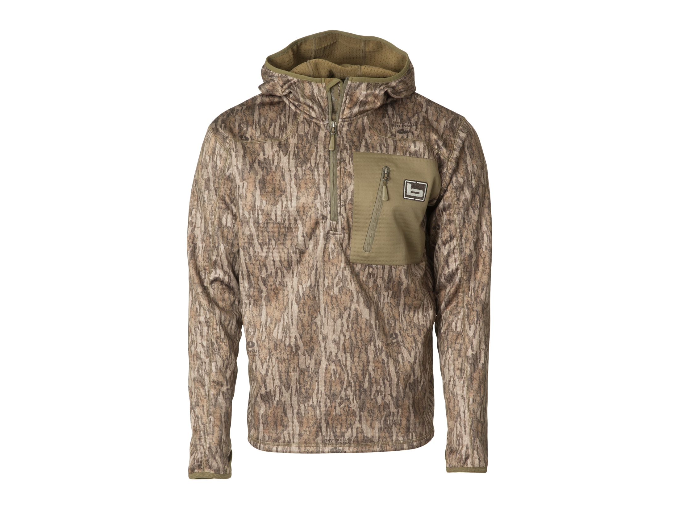 Banded Men's Hooded Mid-Layer Fleece 1/4 Zip Mossy Oak Bottomland 2XL