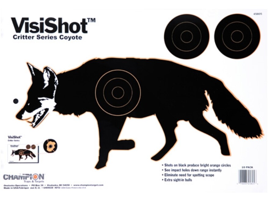 Champion VisiShot Critter Series Coyote Targets 16 x 11 Paper Package