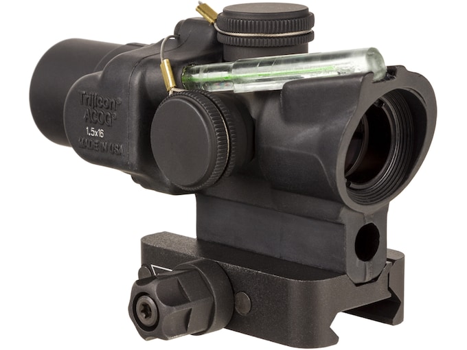 Trijicon ACOG TA44 Compact Rifle Scope 1.5x 16MM Dual-Illuminated Green Ring & 2 MOA Center Dot Reticle Q-LOC Mount Matte Black