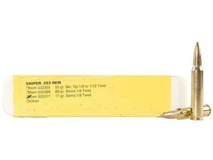 Buffalo Bore Sniper 223 Remington Ammo 77 Grain Jacketed Hollow Point Box of 20