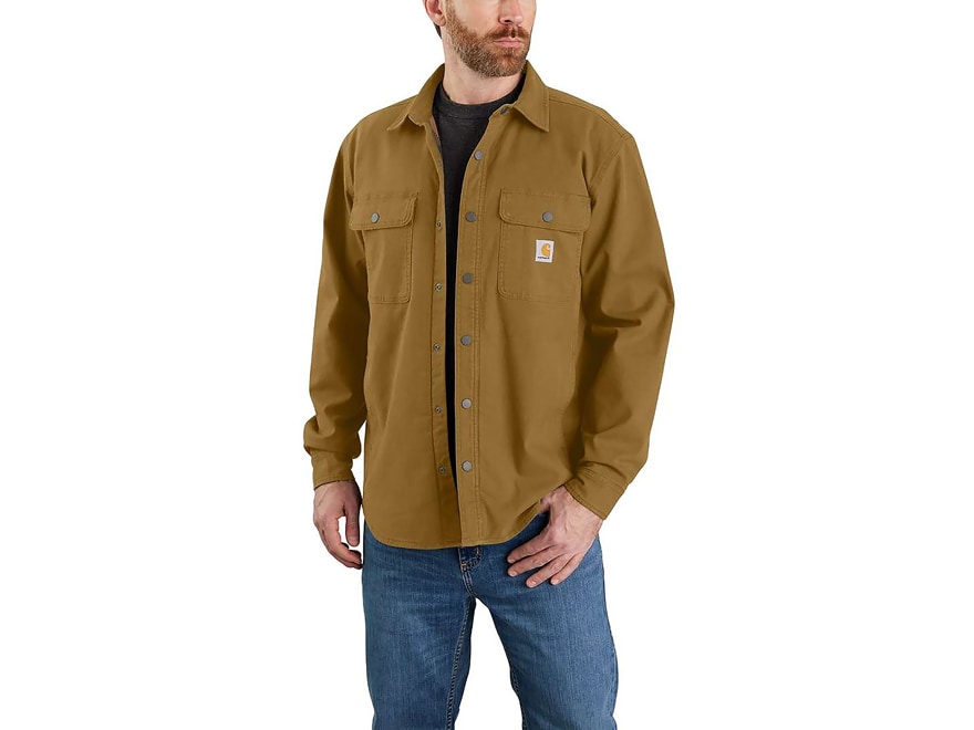 Carhartt Men's Rugged Flex Relaxed Fit Canvas Fleece Lined Shirt-Jac