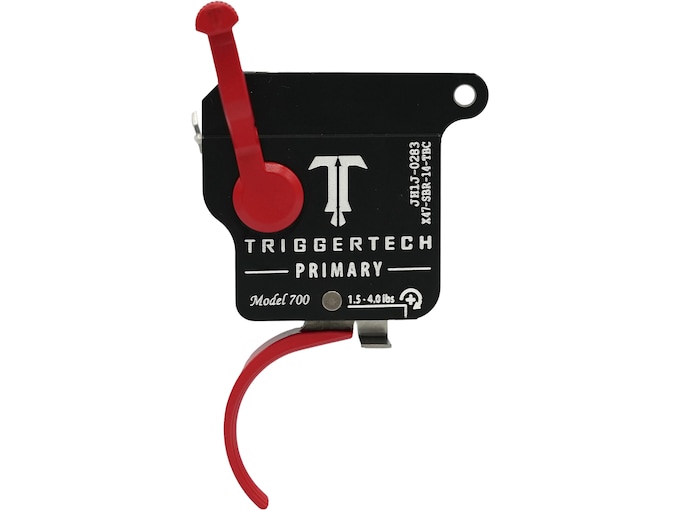 TriggerTech Primary Trigger Curved Bow Remington 700 Single Stage with Bolt Release, Safety Red