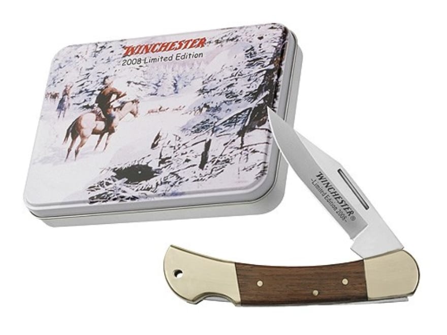Winchester Brass Folding Knife 2008 Limited Edition Gift Tin