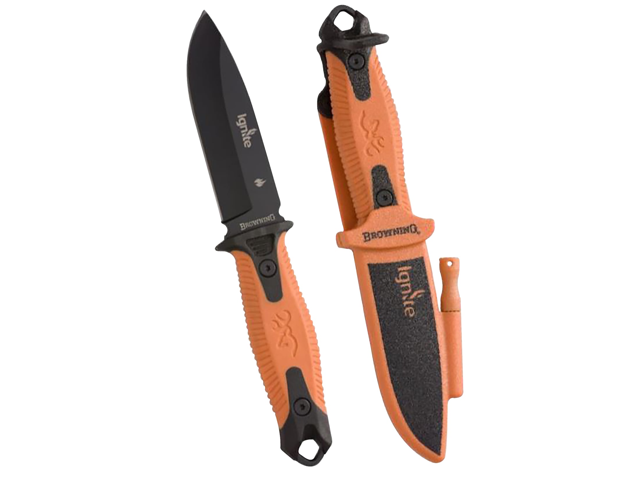 Browning Ignite Fixed Blade Knife 4 Black Drop Point 7Cr17MoV SS Blade