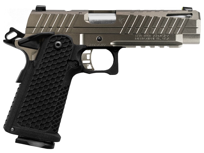 Live Free Armory Apollo 11 Compact 9mm Luger Pistol 4.15″ Barrel 17+1 Round Stainless Slide Black Grip Stainless Frame