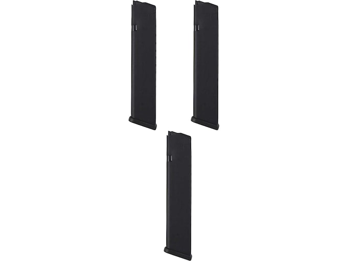 Glock Factory Magazine Gen 5 Glock 17, 17L, 18, 19, 19x, 26, 34, 47, 49 9mm Luger 24-Round Polymer Black 3PK