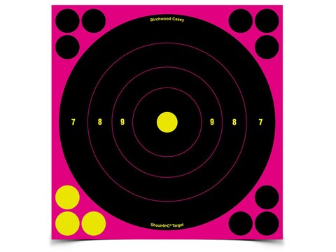 Birchwood Casey Shoot-N-C Pink Targets 12 Bullseye Package of 5