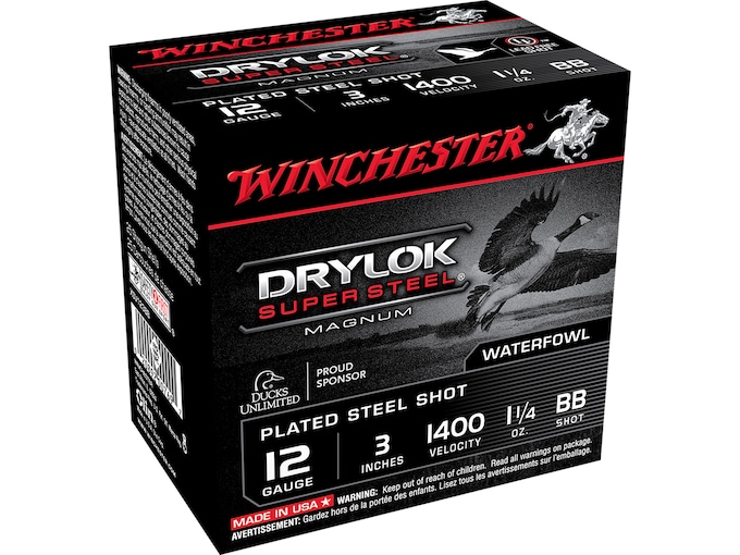 Winchester Ammo XSV123BB Drylok Super Steel Magnum 12Gauge 3″ 1 1/4oz BBShot 25 Per Box/10 Case