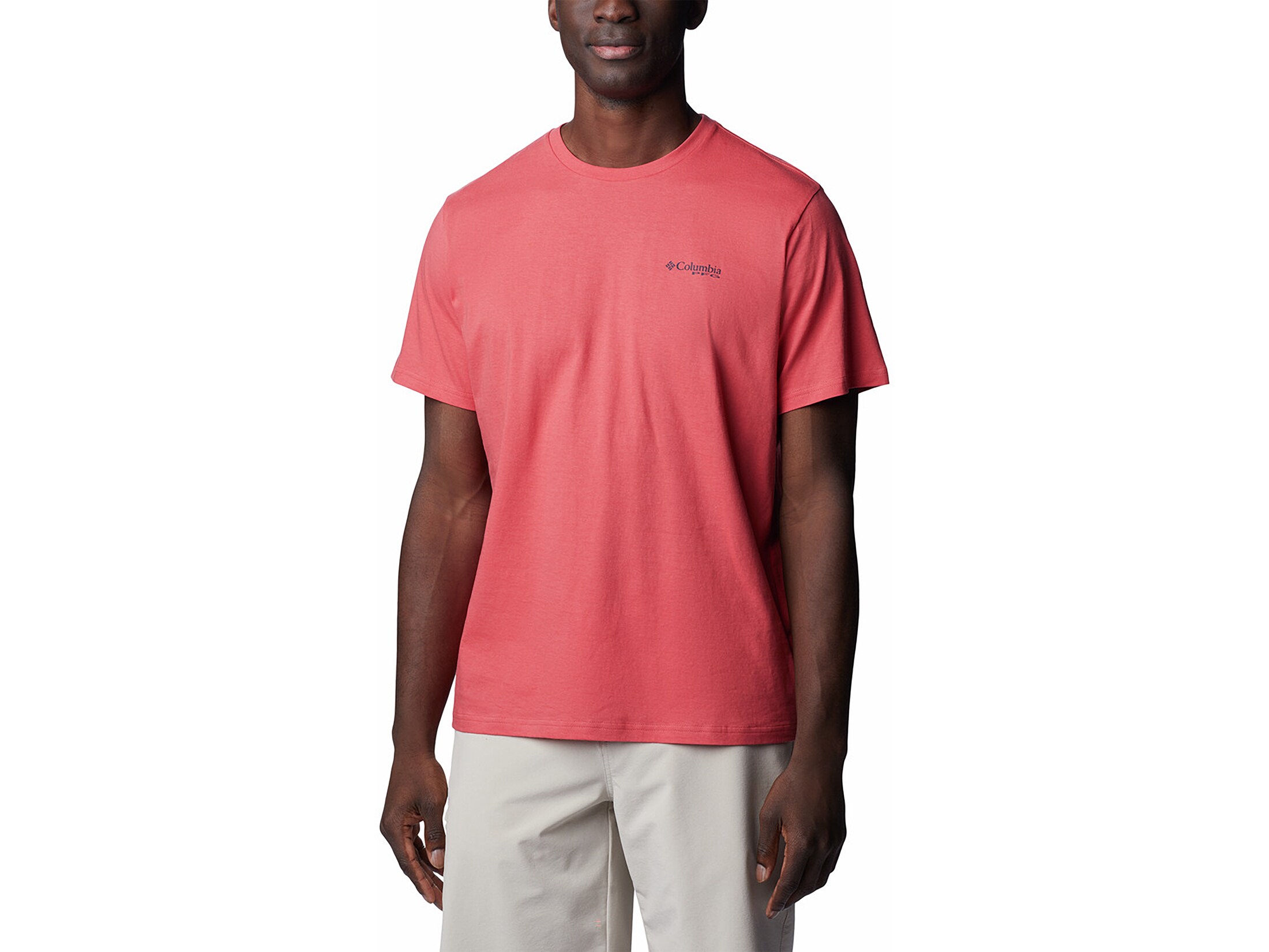 Columbia Men's PFG Back Graphic T-Shirt Sunset Red/Peeling Lines