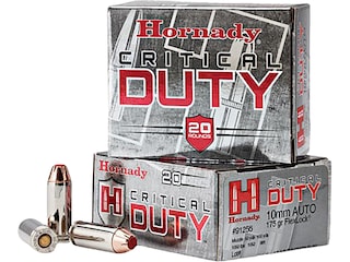 Hornady Critical Duty 10mm Auto Ammo 175 Grain Hornady FlexLock Polymer Tip Box of 20