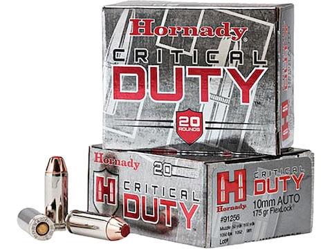 Hornady Critical Duty Ammo 10mm Auto 175 Grain FlexLock Box of 20