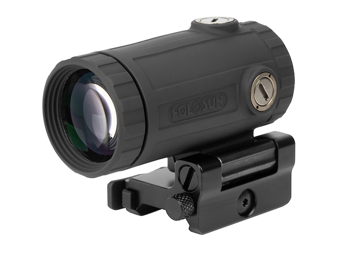 Holosun HM3XT 3x Flip Magnifier with Picatinny Absolute and Lower 1/3 Co-Witness Mounts Titanium Matte Black