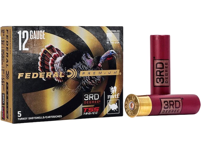 Federal Premium 3rd Degree Turkey 12 Gauge Ammo 3-1/2″ #5, #6, #7 Lead Shot 2 oz Box of 5