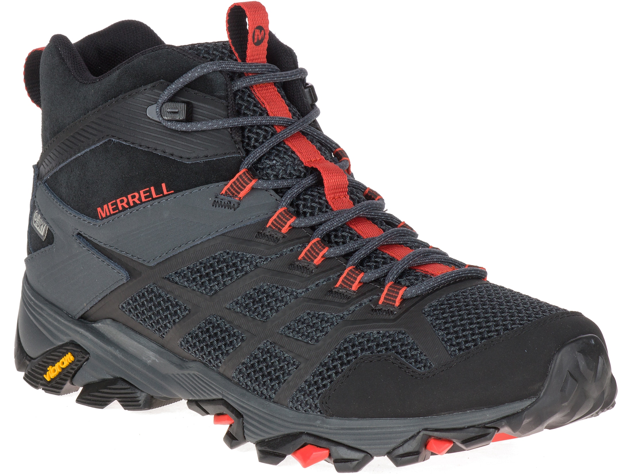 Merrell Moab FST 2 Mid 5 Hiking Boots Leather/Synthetic Black/Granite
