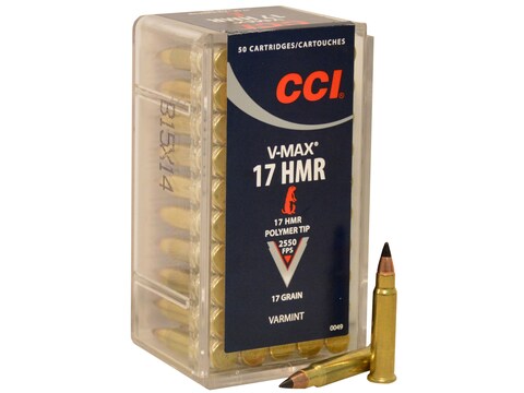 CCI Ammunition 17 Hornady Magnum Rimfire (HMR) 17 Grain Hornady V-MAX Box of 50 - Blemi...