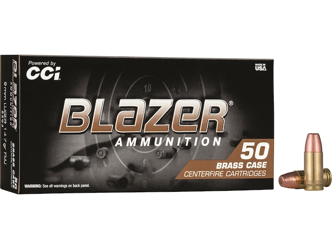 Blazer Brass Clean Fire Suppressor Subsonic 9mm Luger Ammo 147 Grain Full Metal Jacket Case of 500 (10 Boxes of 50)