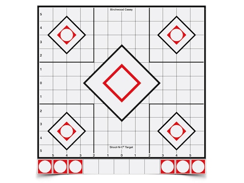 Birchwood Casey Shoot-N-C White/Black Targets 12 Sight-In Pack of 5