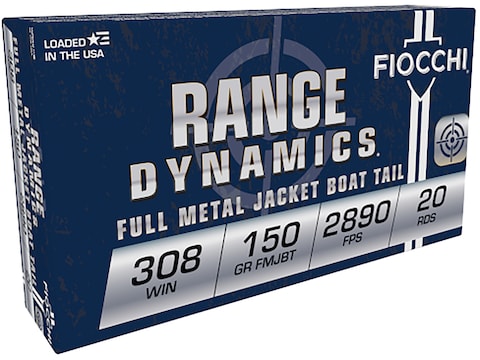 Fiocchi Range Dynamics Ammo 308 Winchester 150 Grain Full Metal Jacket