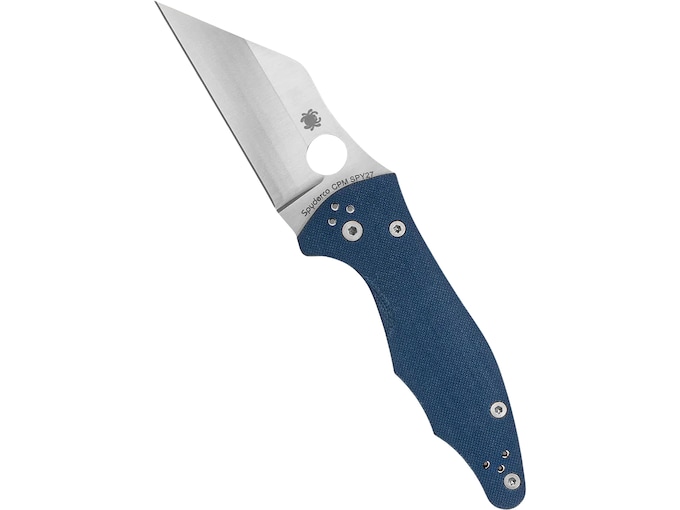 Spyderco Yojimbo 2 Pocket Knife 3.2″ Wharncliffe CPM-SPY27 Satin Blade G-10 Handle Blue