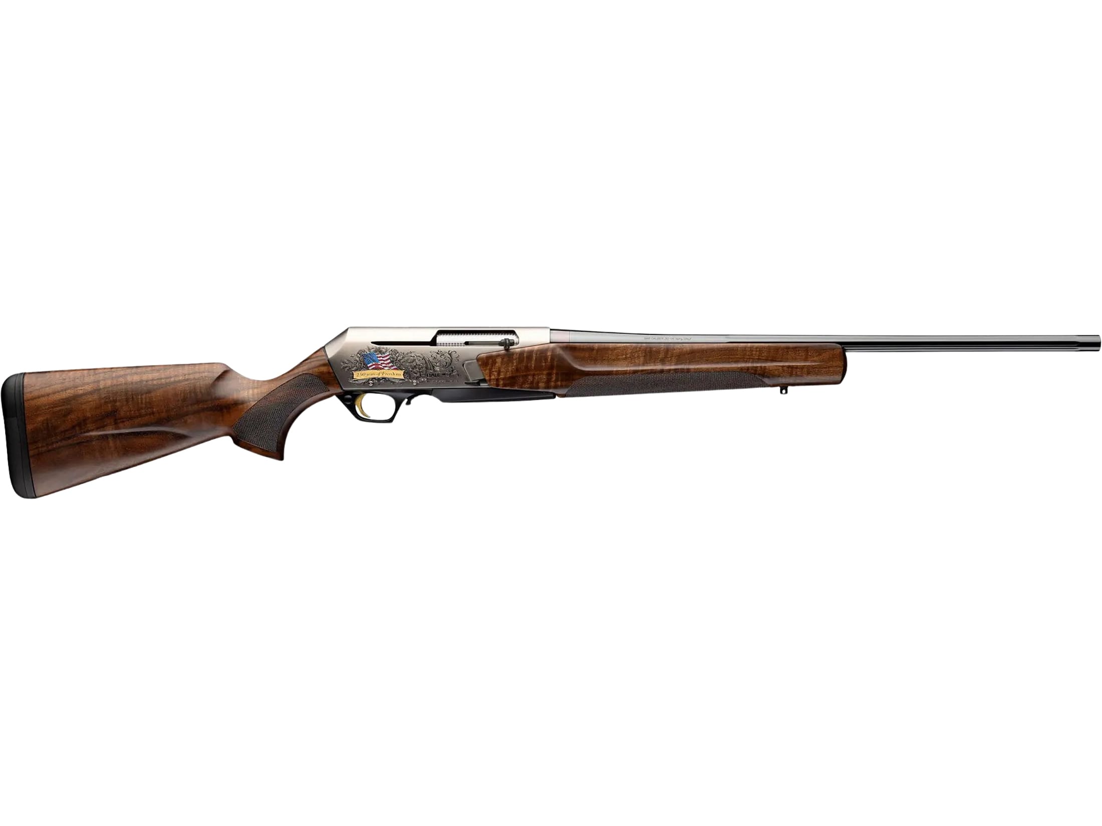 Browning BAR MK4 Medallion Americana Semi Automatic Rifle 243 Winchester 22" Fluted Blue Polished Barrel Nickel Frame Walnut Field Stock