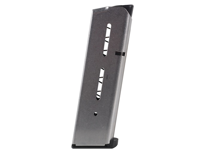 Wilson Combat 47 Series 1911 Government, Commander Magazine with Low Profile Steel Base Pad 45 ACP 8-Round Stainless Steel