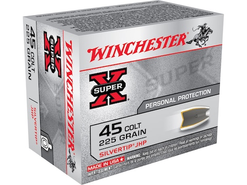 Winchester Super-X Ammunition 45 Colt (Long Colt) 225 Grain Silvertip Hollow Point