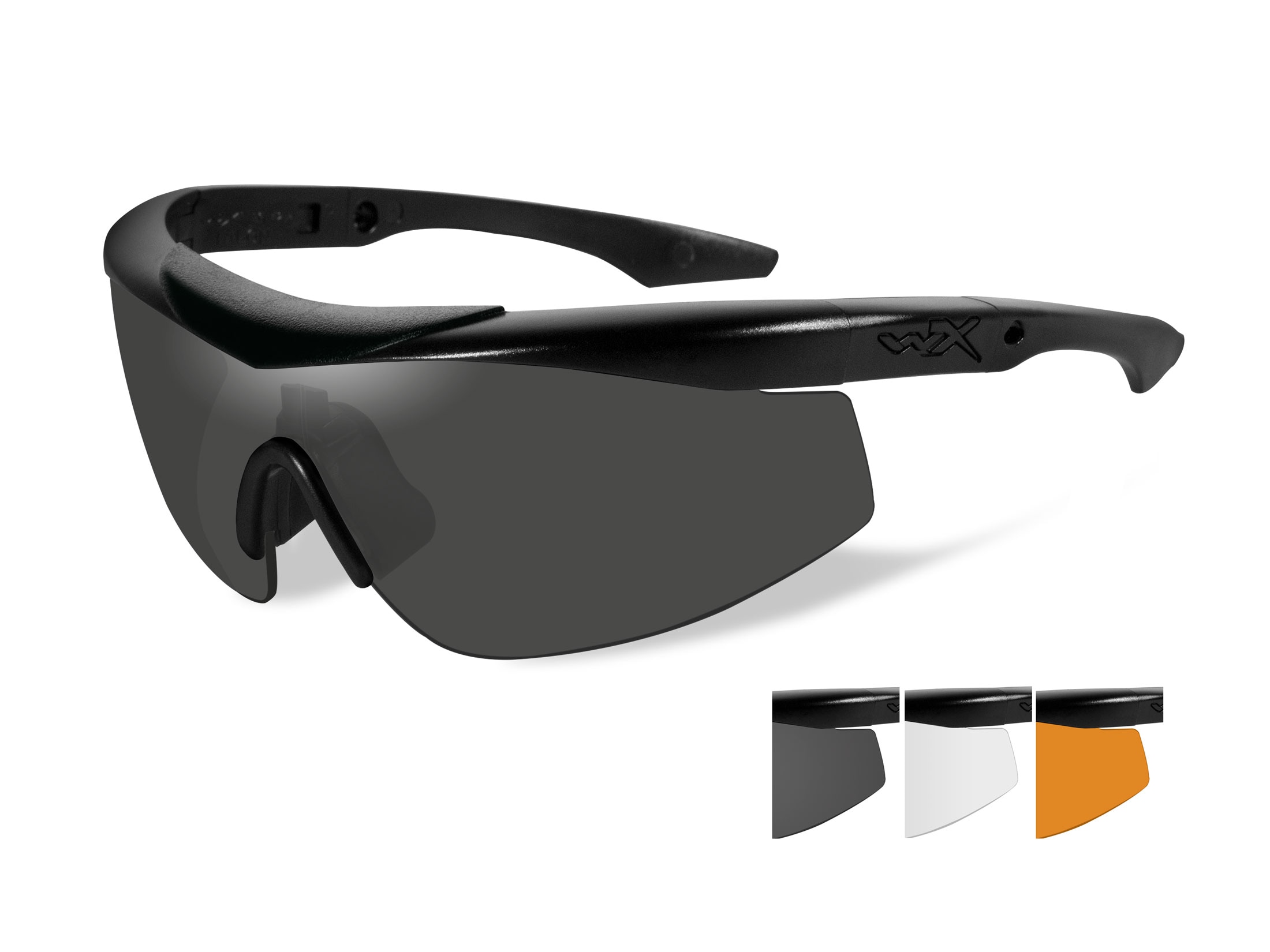 Wiley X WX Talon Shooting Glasses Matte Black Frame/Smoke Gray, Clear