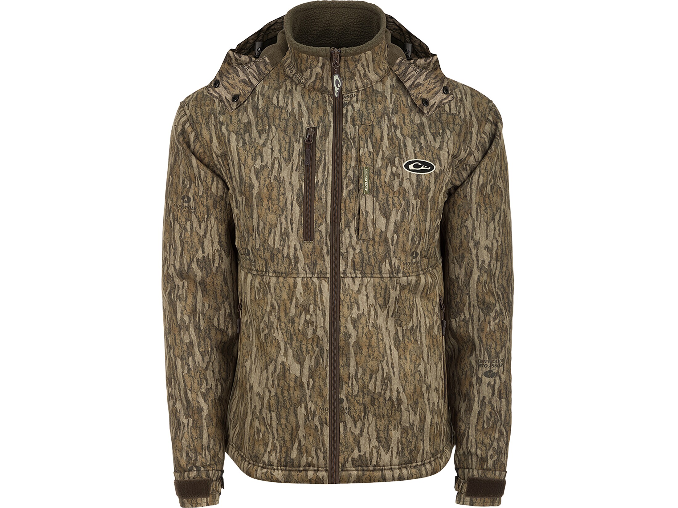 Drake Men's MST Hole Shot Windproof Eqwader Hooded Jacket Mossy Oak