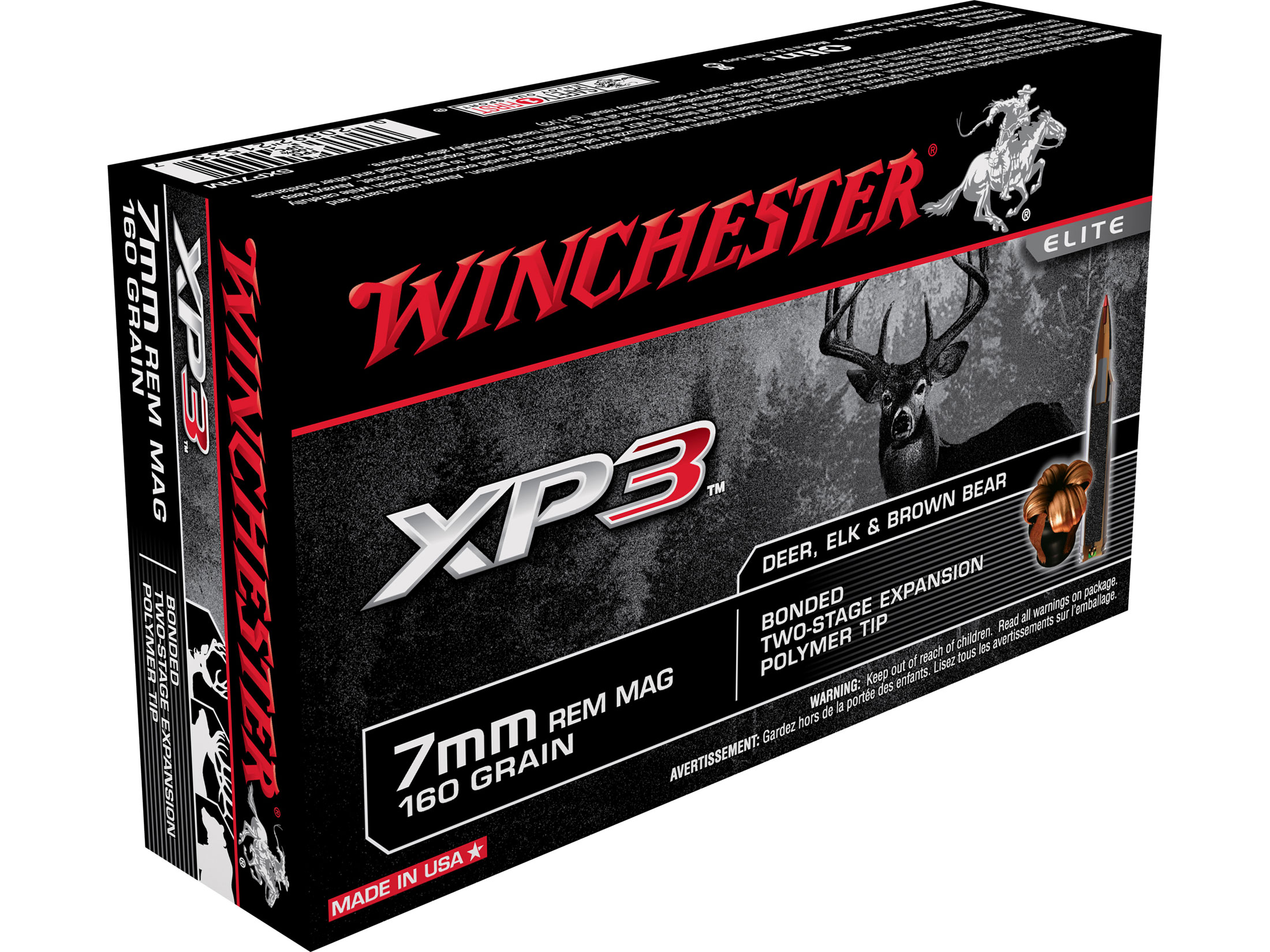 Winchester Ammo 7mm Remington Mag 160 Grain XP3 Box of 20
