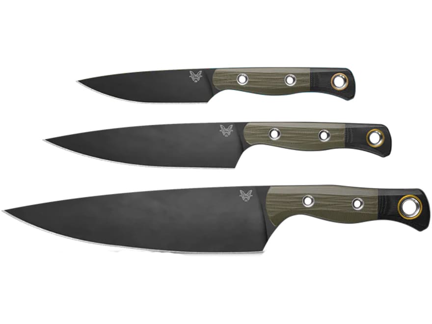 Benchmade 3 Piece Kitchen Knife Set CPM 154 Steel DLC Coated Blade OD   702419 